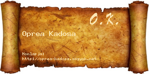 Oprea Kadosa névjegykártya